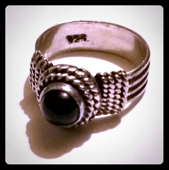 Vintage Other - ❌On Hold❌Vintage {Unisex} Solid SS-925 w Onyx Ring